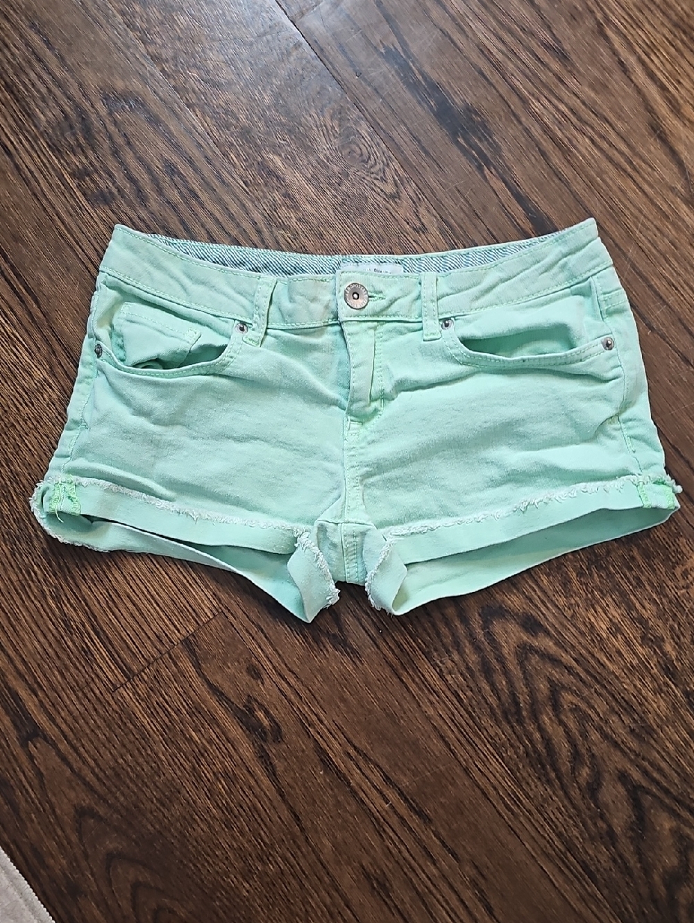 Aeropostale Mint Green Denim Cutoff Shorts
